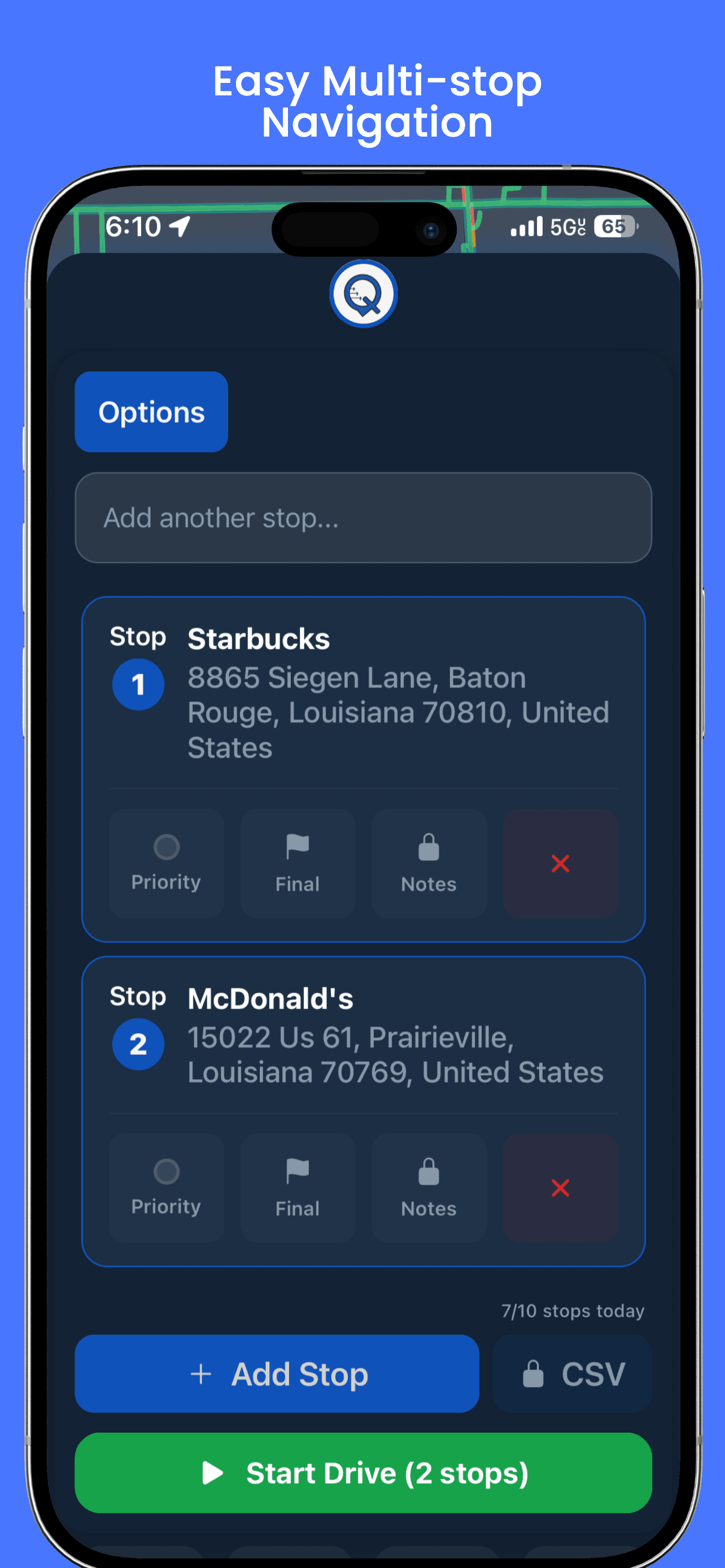 Multi-Stop Navigation